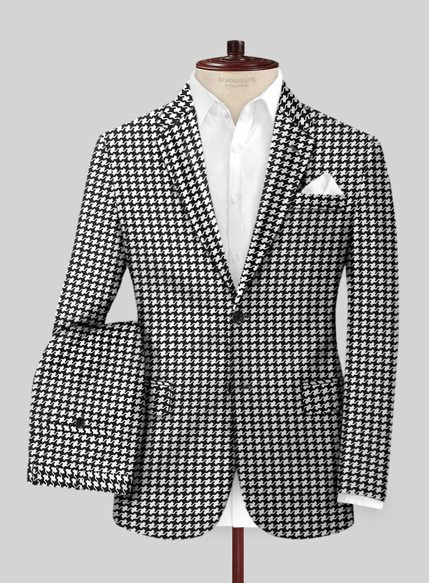 Italian Cotton Silk Bold Houndstooth Suit - StudioSuits