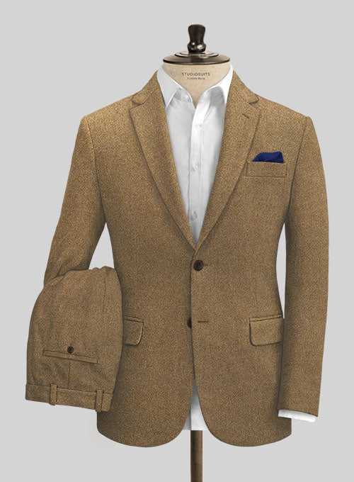 Italian Credi Mid Brown Tweed Suit - StudioSuits