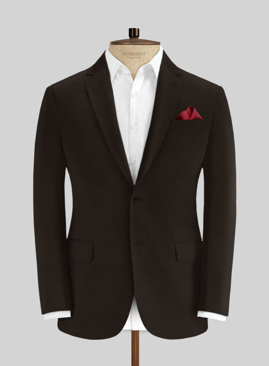 Italian Dark Brown Cotton Stretch Jacket - StudioSuits