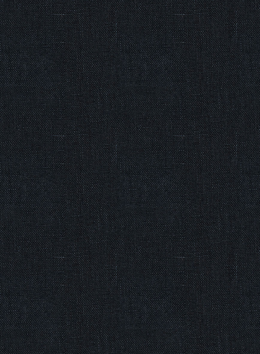 Italian Dark Blue Linen Suit - StudioSuits