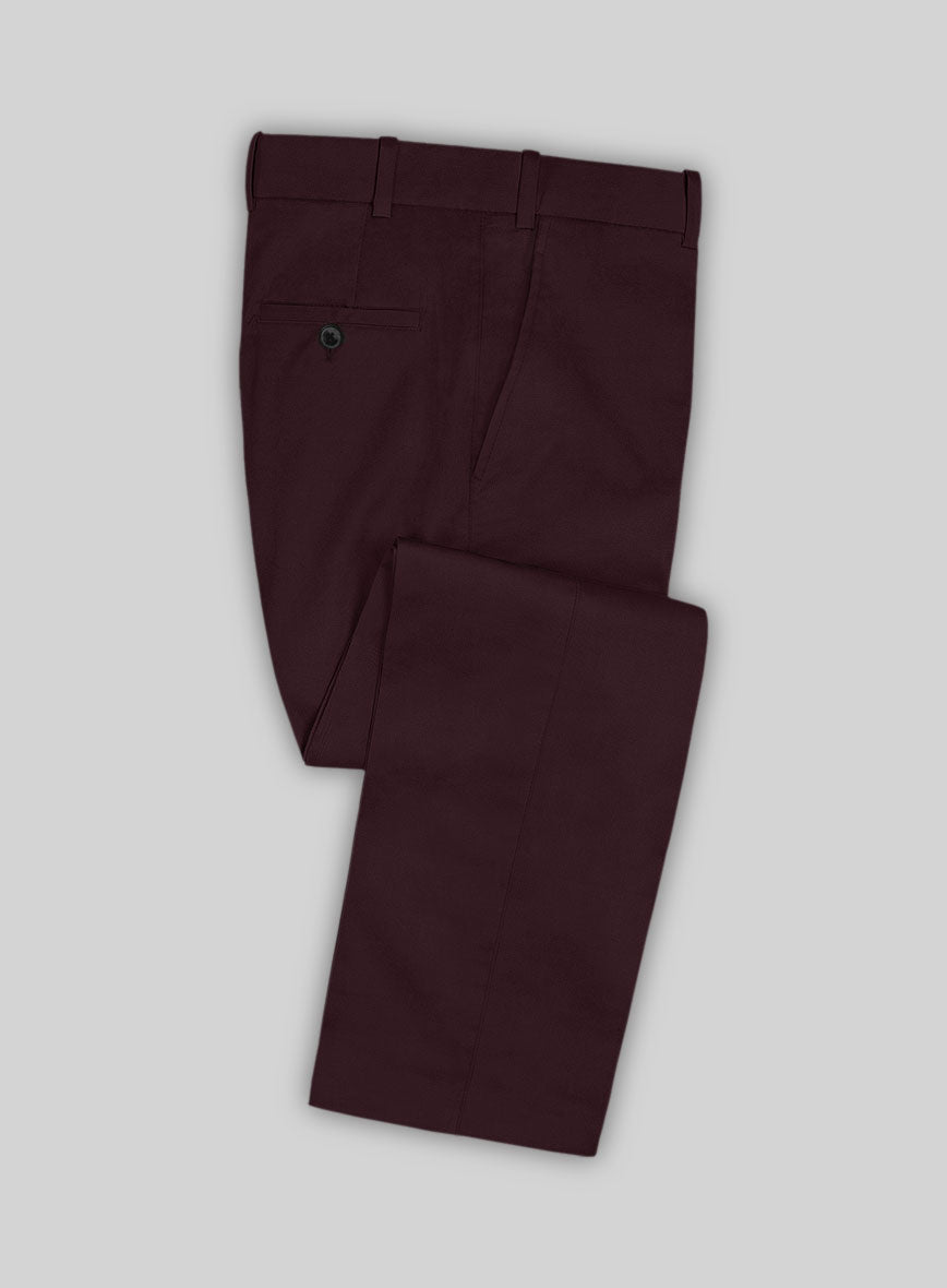 Italian Eggplant Cotton Stretch Pants - StudioSuits