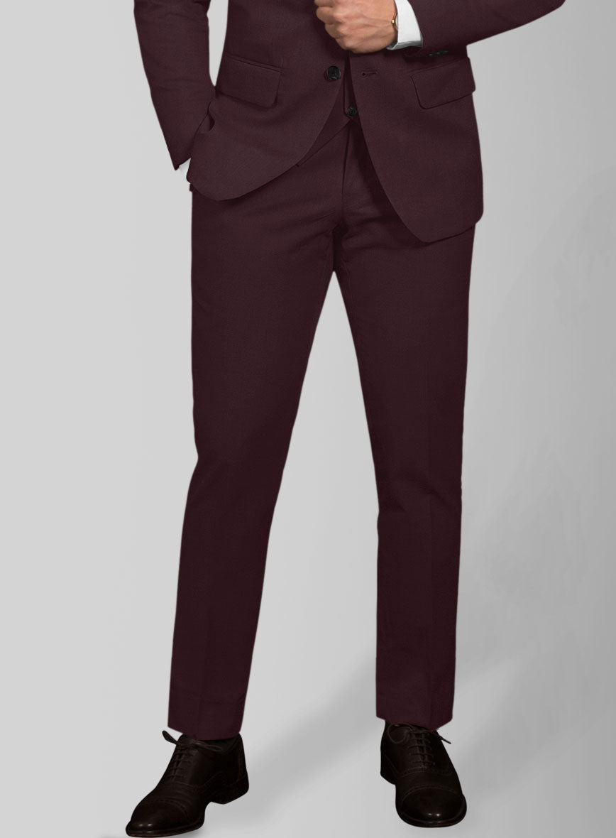 Italian Eggplant Cotton Stretch Pants - StudioSuits