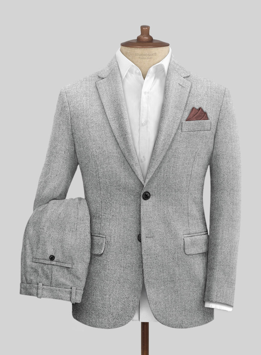 Italian Empire Gray Tweed Suit - StudioSuits