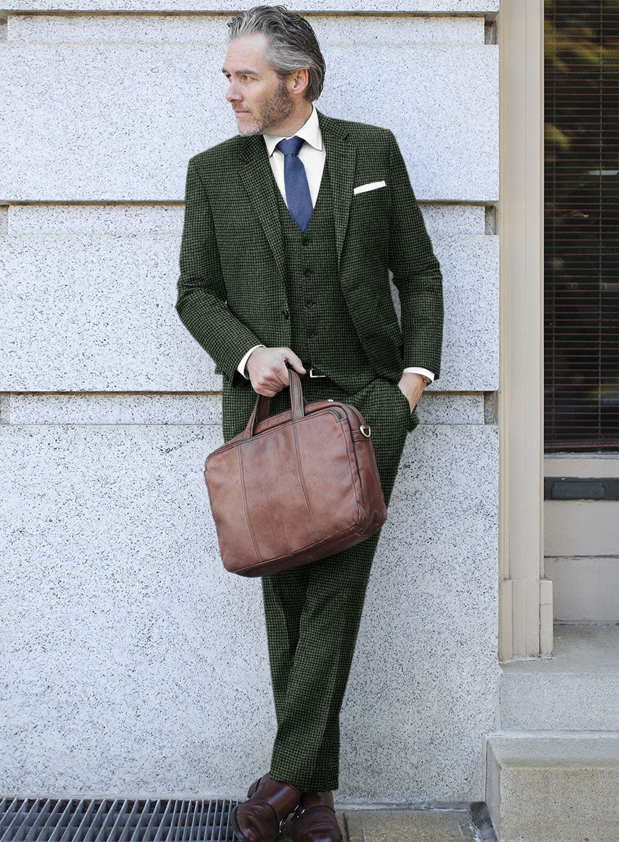 Italian Equiel Green Wool Suit - StudioSuits