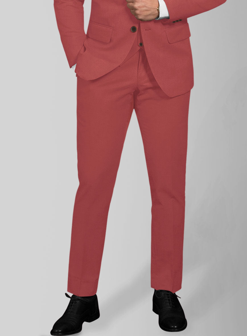 Italian Gimson Red Cotton Stretch Pants