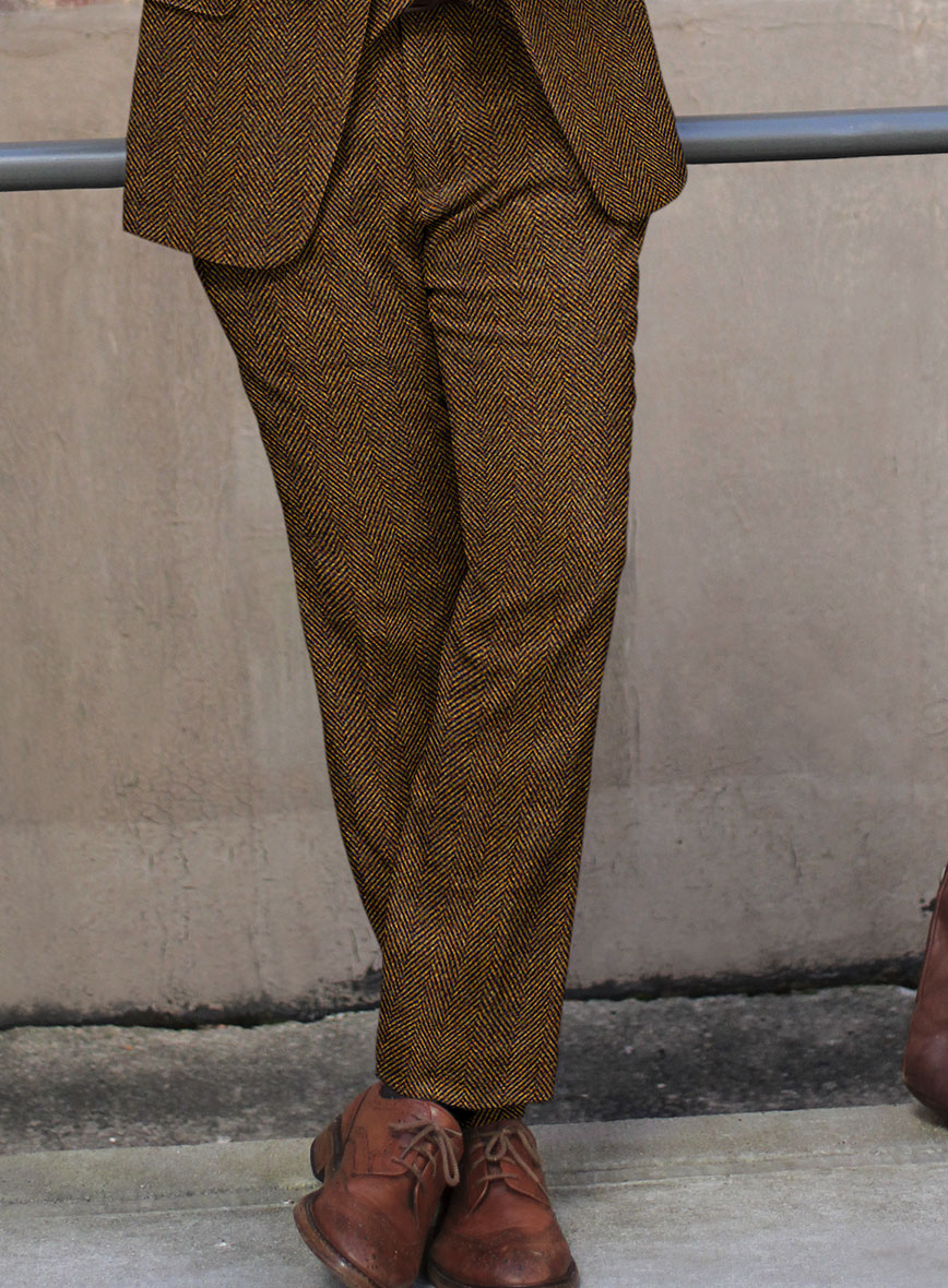 Italian Highlander Mustard Herringbone Tweed Suit - StudioSuits