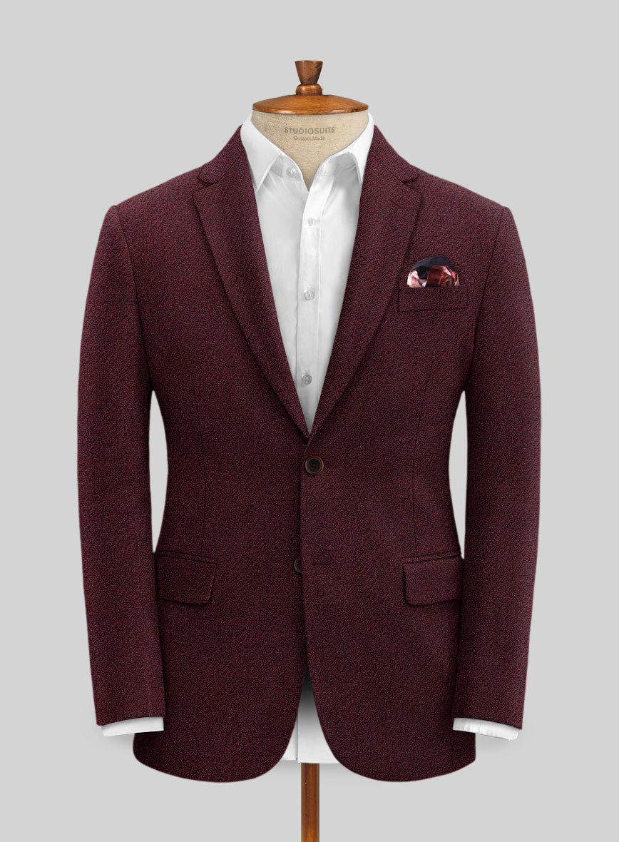 Italian Highlander Wine Tweed Jacket - StudioSuits