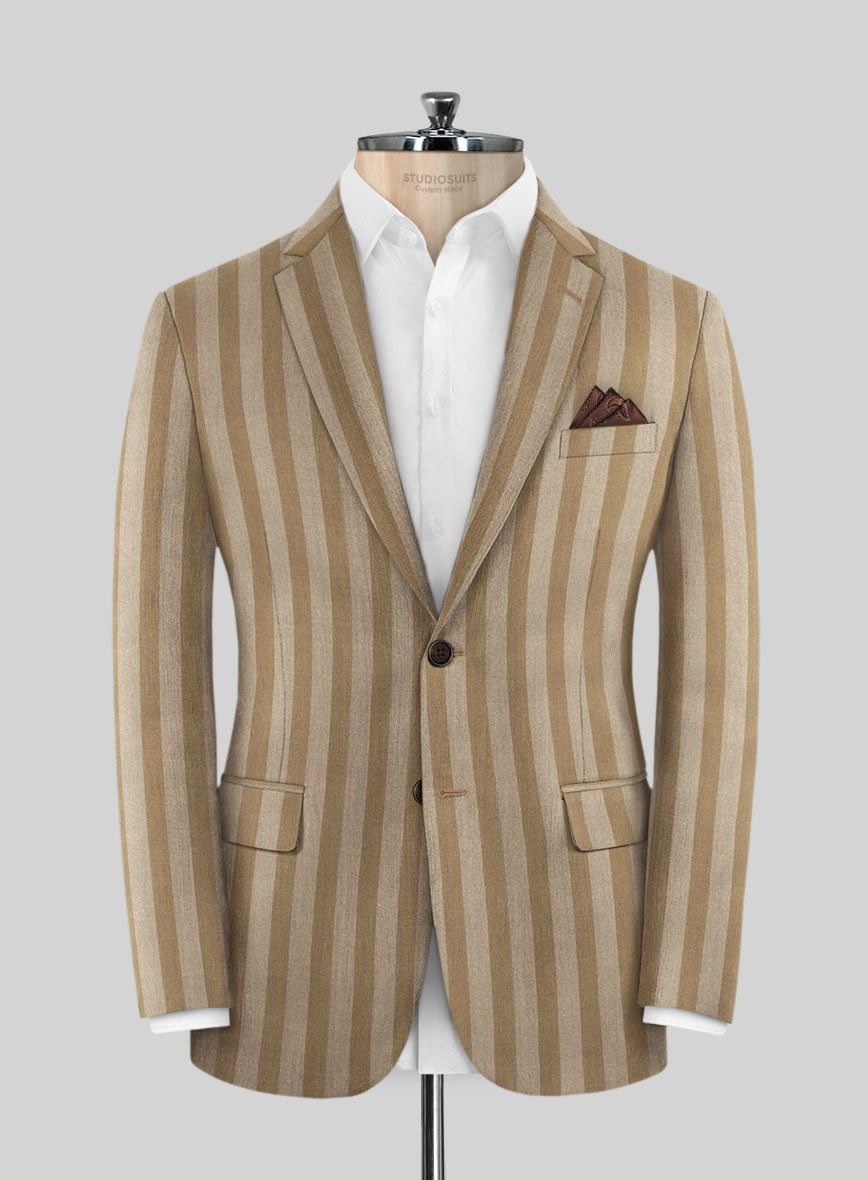 Italian Ildefo Brown Wool Jacket - StudioSuits