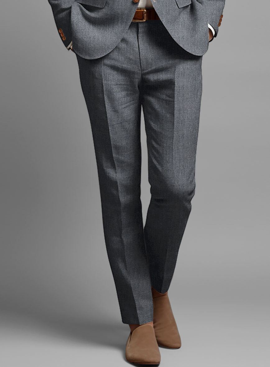 Italian Khyber Gray Blue Linen Pants