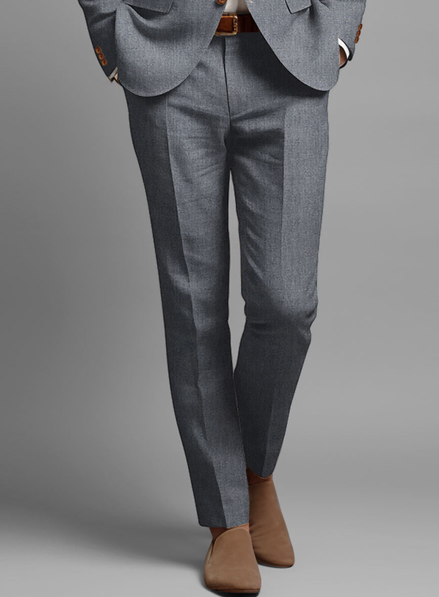 Italian Khyber Gray Blue Linen Pants – StudioSuits