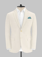 Italian Light Beige Cotton Stretch Jacket - StudioSuits