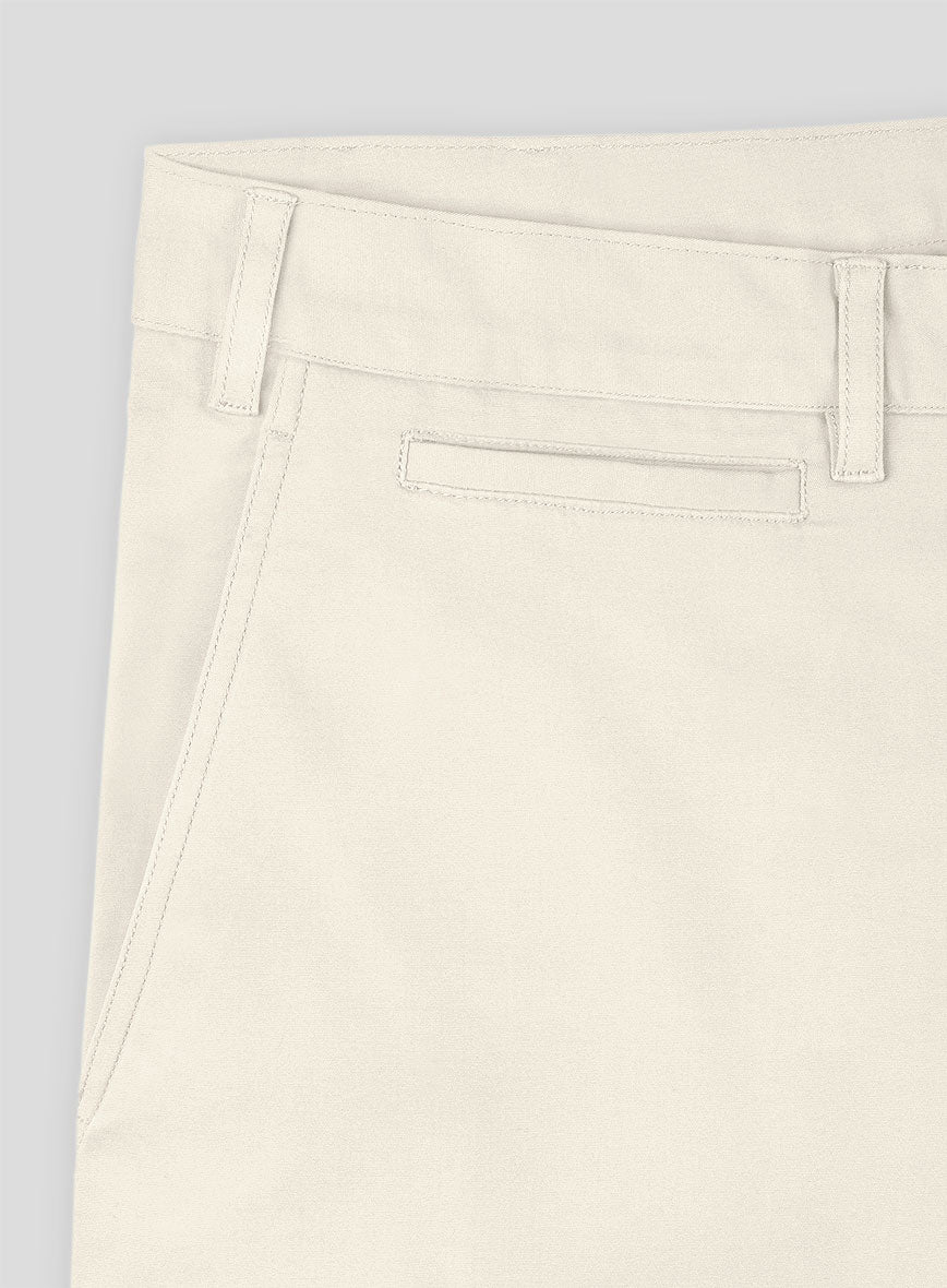 Italian Light Beige Cotton Stretch Shorts - StudioSuits