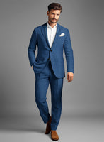 Italian Linen French Blue Suit - StudioSuits