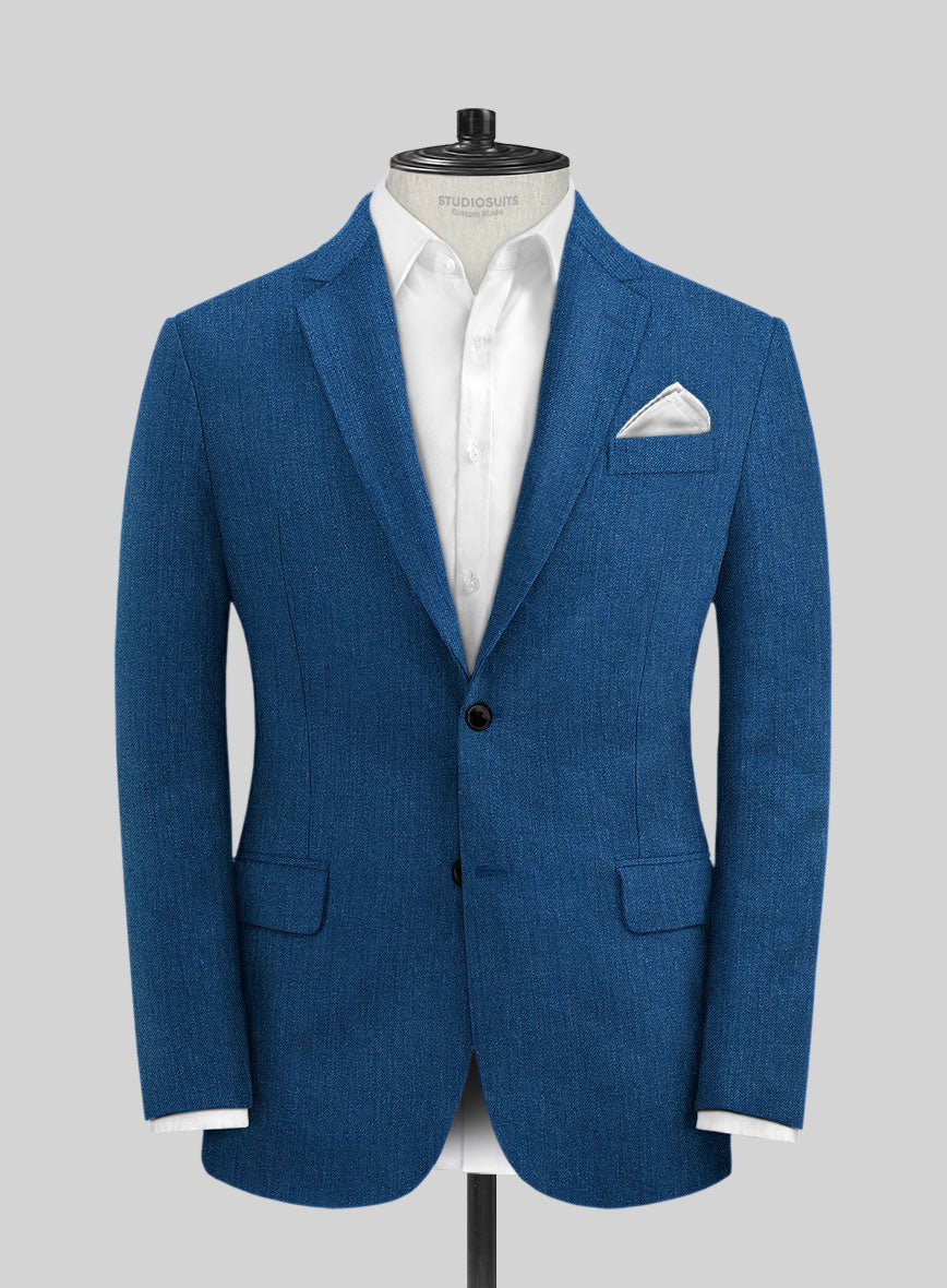 Italian Linen French Blue Suit - StudioSuits