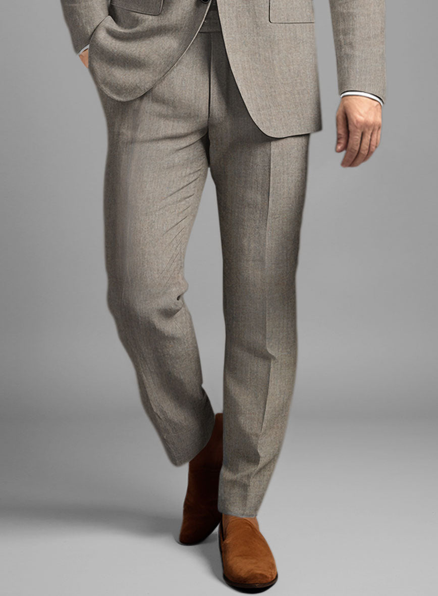 Italian Linen French Brown Pants - StudioSuits