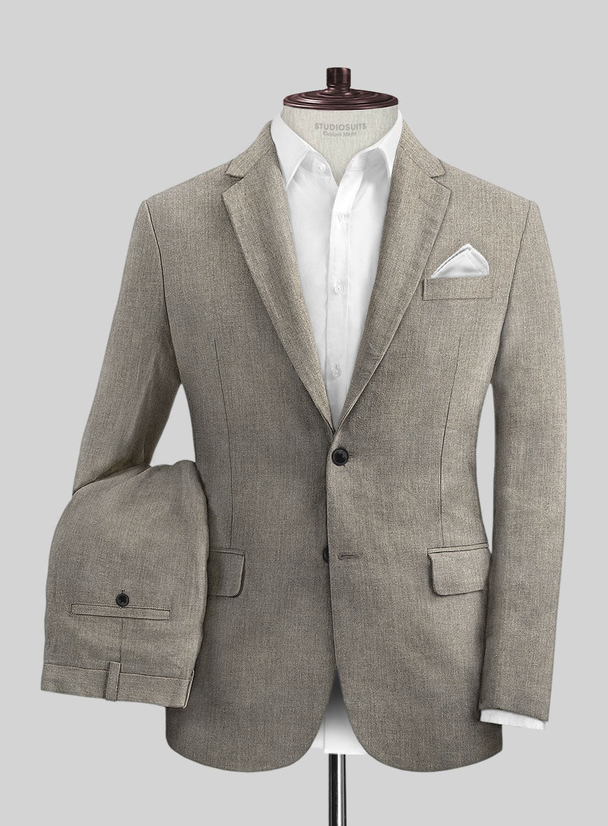 Italian Linen French Brown Suit - StudioSuits