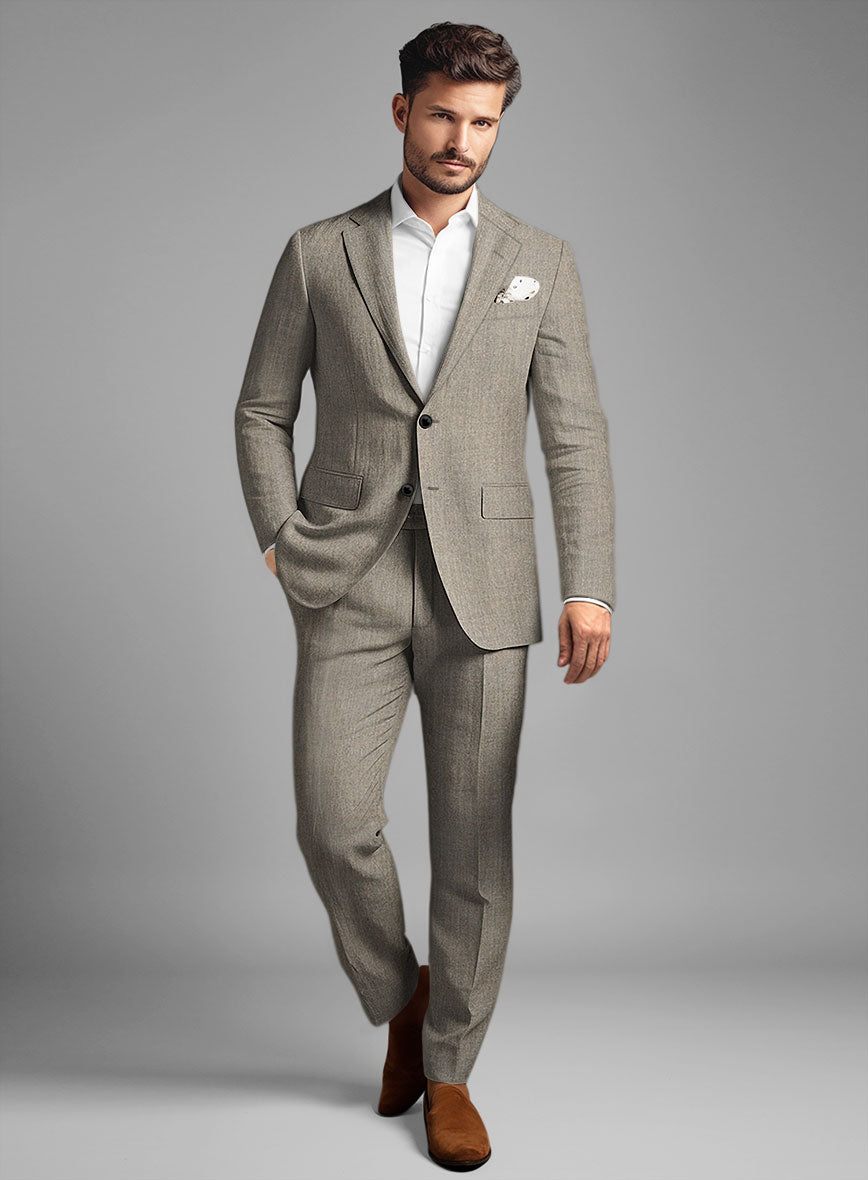 Italian Linen French Brown Suit - StudioSuits