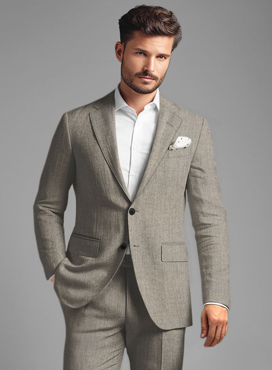 Italian Linen French Brown Suit - StudioSuits