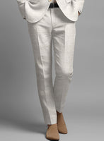 Italian Linen Herringbone Natural Beige Suit - StudioSuits