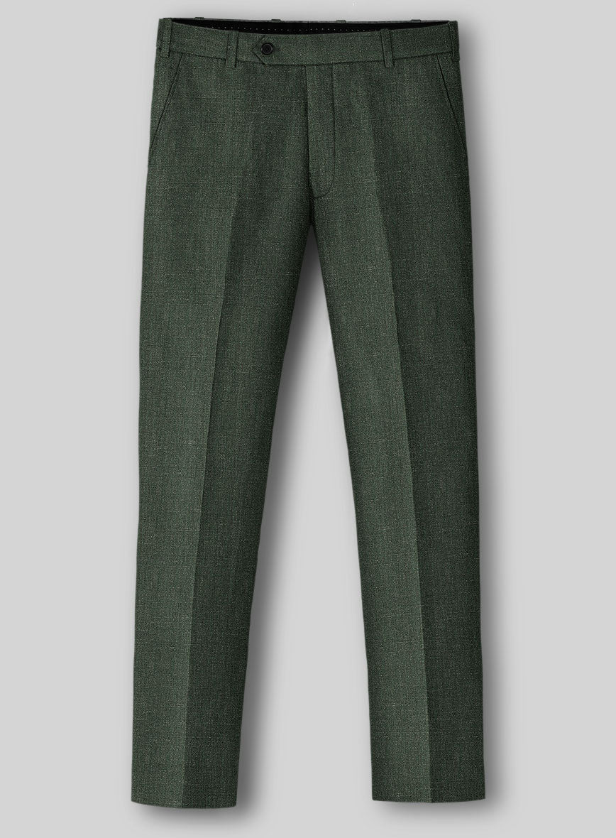 Italian Linen Jade Green Pants - StudioSuits