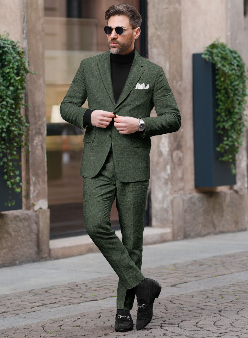 Italian Linen Jade Green Suit - StudioSuits