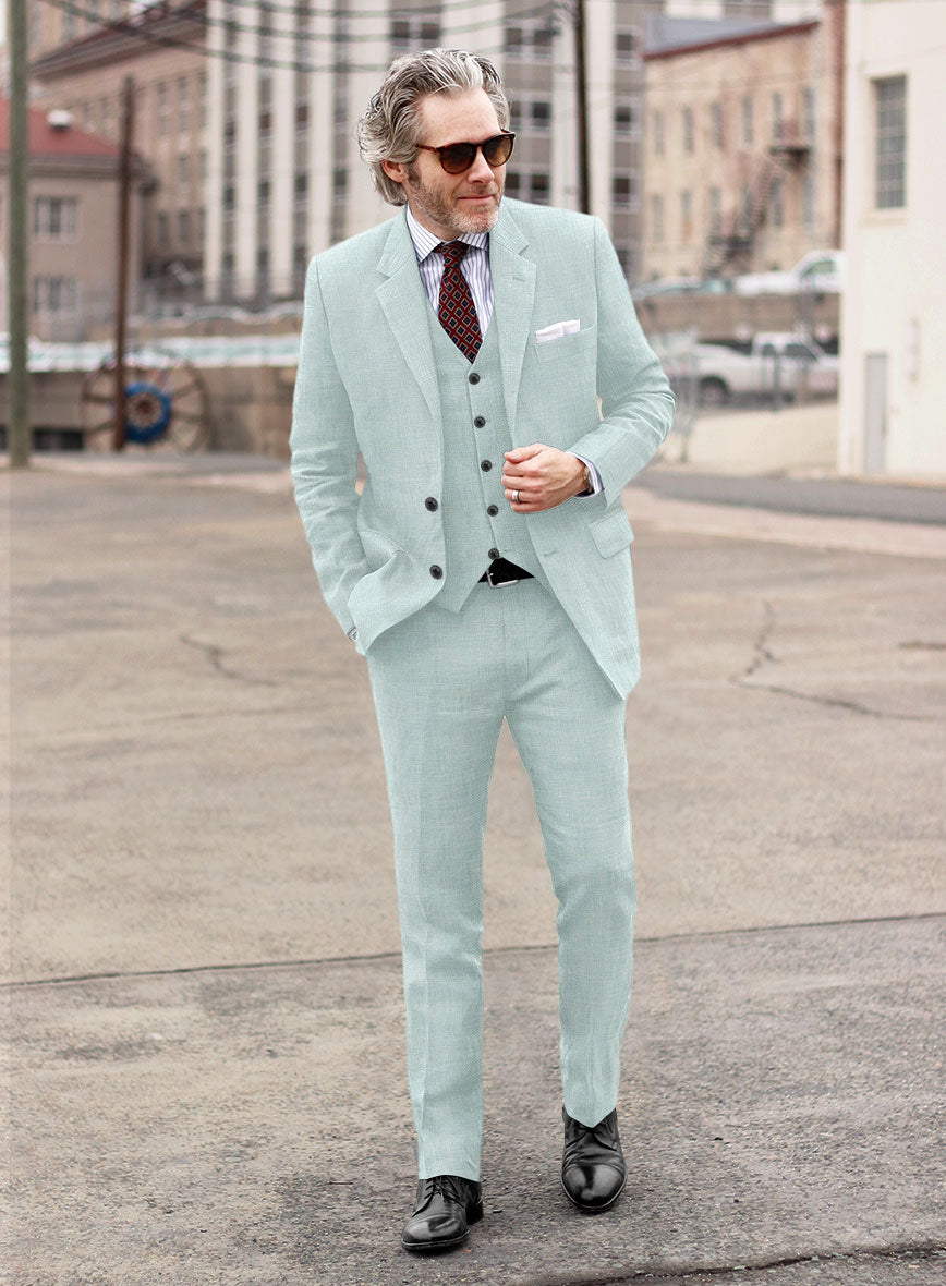 Italian Linen Mint Green Suit - StudioSuits