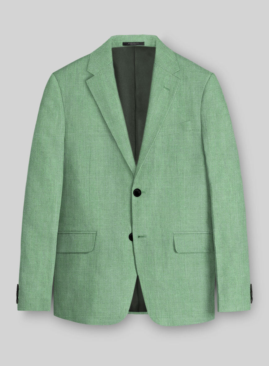 Italian Linen Mojito Green Jacket - StudioSuits