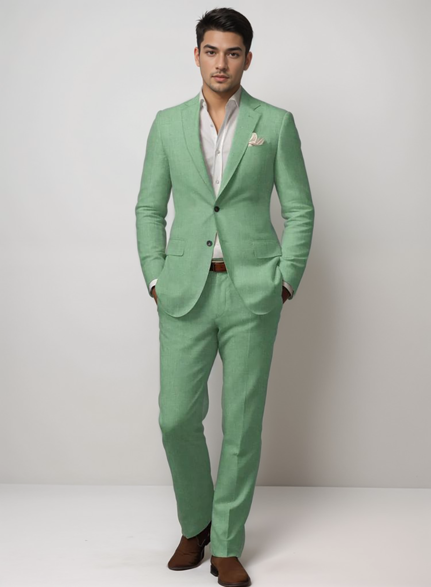 Italian Linen Mojito Green Suit - StudioSuits