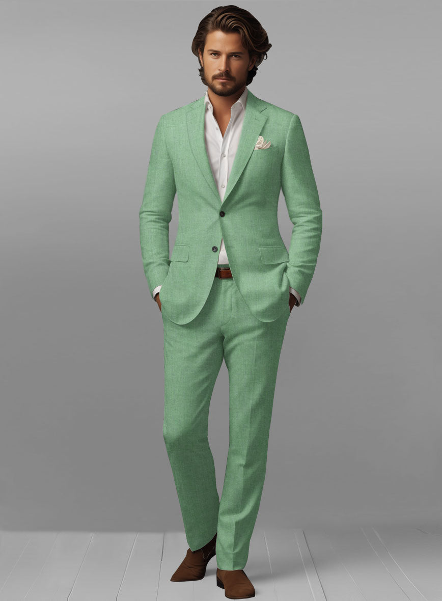 Italian Linen Mojito Green Suit - StudioSuits