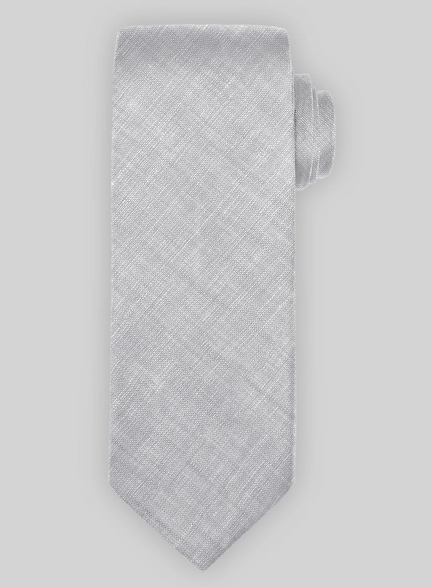 Italian Linen Tie - Zod light Gray - StudioSuits