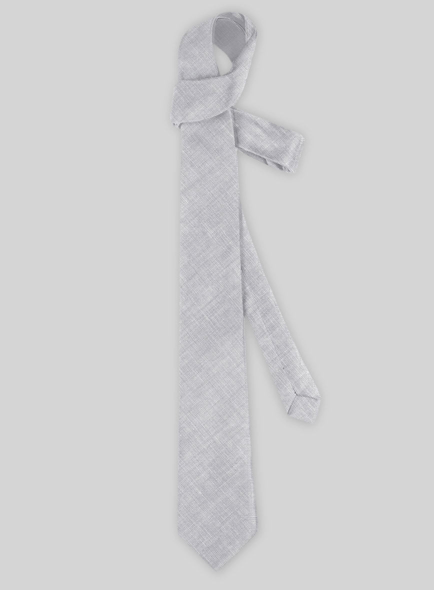 Italian Linen Tie - Zod light Gray - StudioSuits