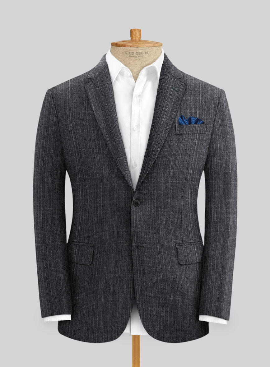 Italian Linen Twilight Dark Blue Jacket – StudioSuits