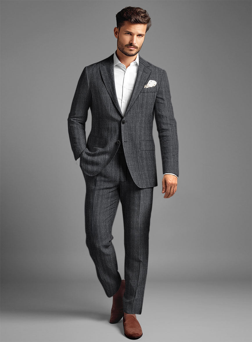 Italian Linen Twilight Dark Blue Suit - StudioSuits