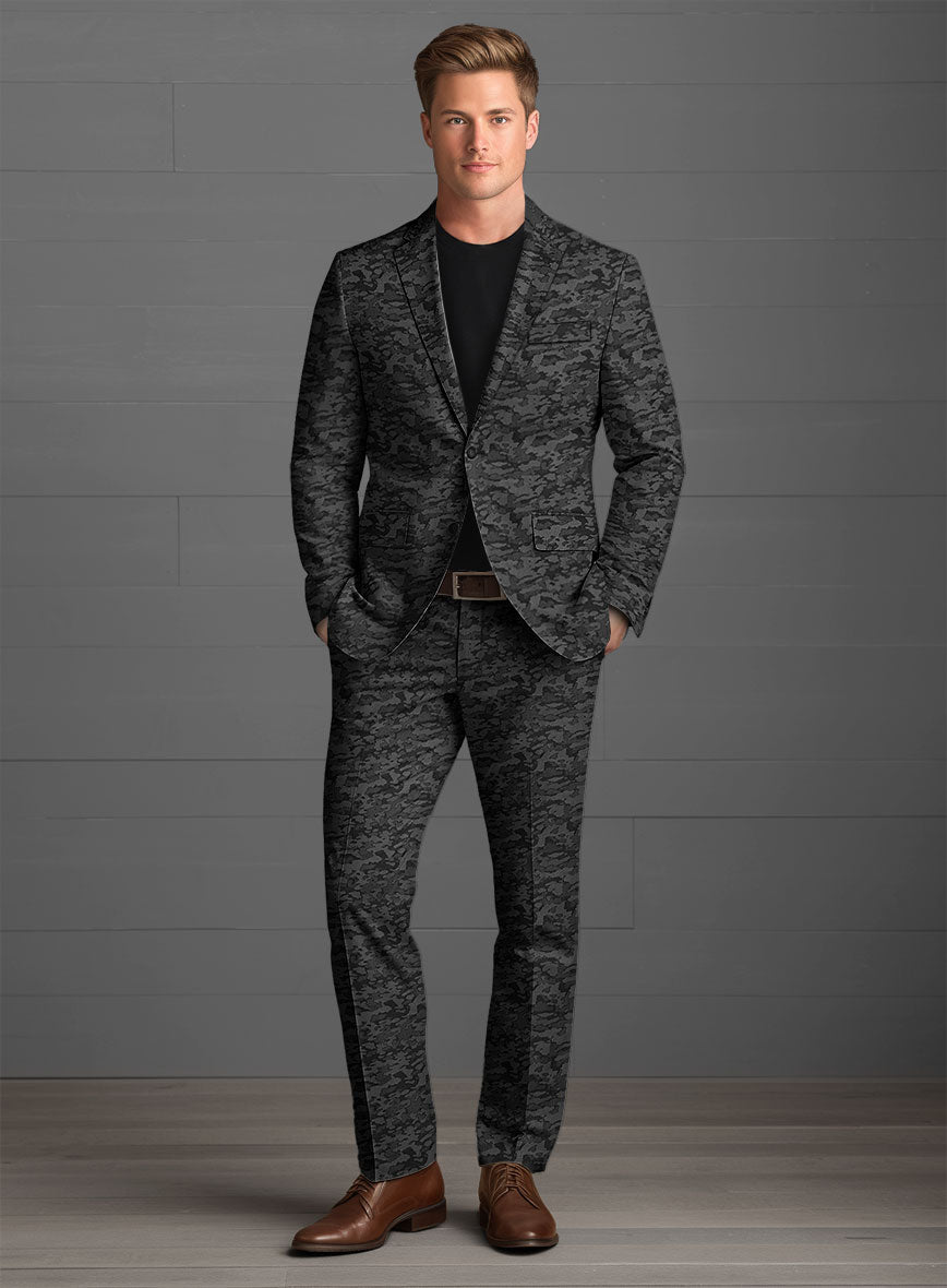 Italian Luxury Camo Cotton Suit - StudioSuits