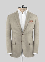 Italian Murano Beige Wool Linen Suit - StudioSuits