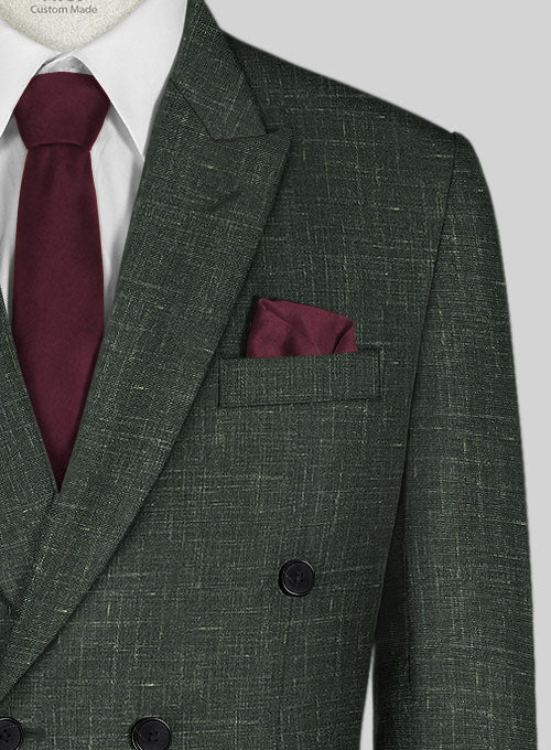 Italian Murano Bottle Green Wool Linen Jacket - StudioSuits