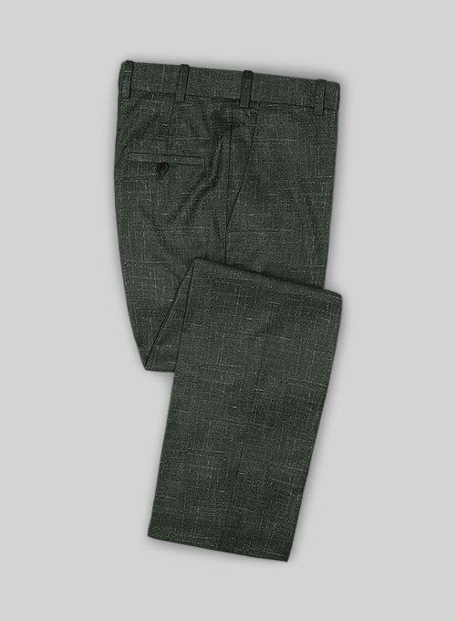 Italian Murano Bottle Green Wool Linen Suit - StudioSuits