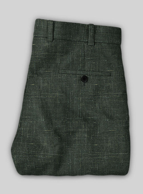 Italian Murano Bottle Green Wool Linen Suit - StudioSuits