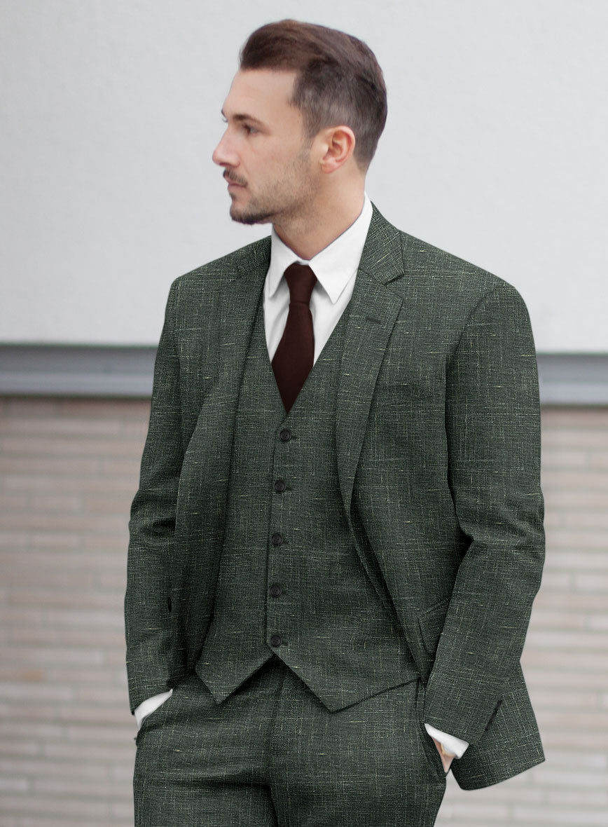 Italian Murano Bottle Green Wool Linen Suit – StudioSuits