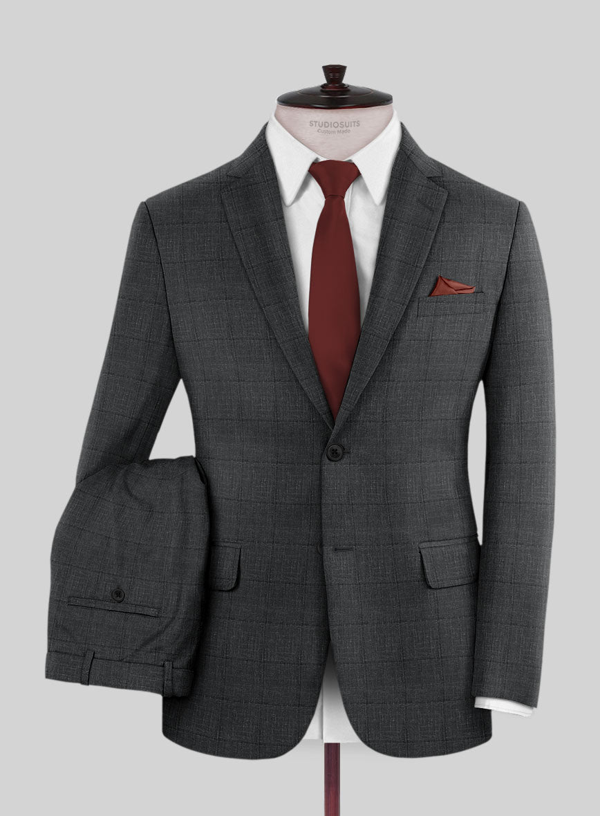 Italian Murano Byunca Dark Gray Wool Suit - StudioSuits