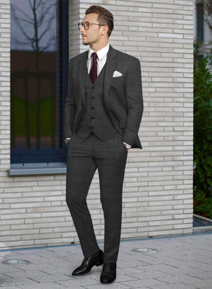 Italian Murano Byunca Dark Gray Wool Suit - StudioSuits