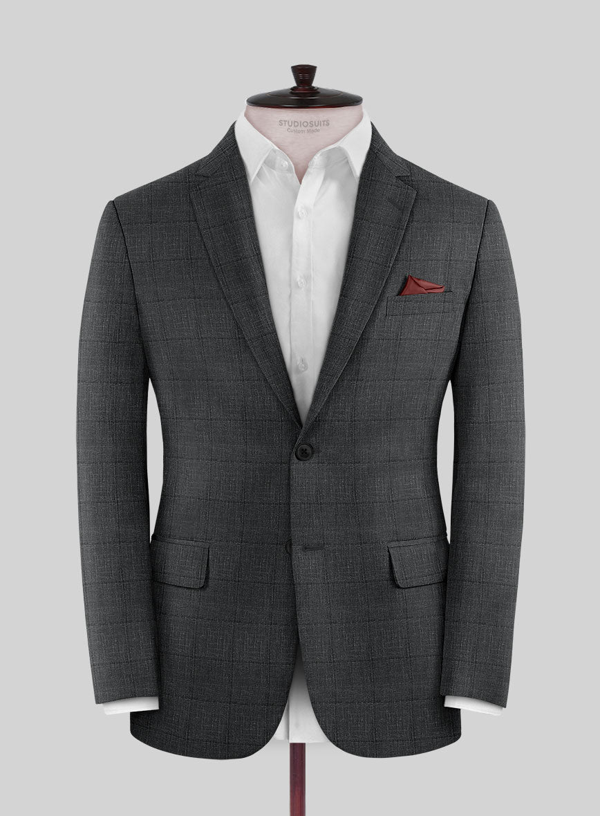 Italian Murano Byunca Dark Gray Wool Suit - StudioSuits