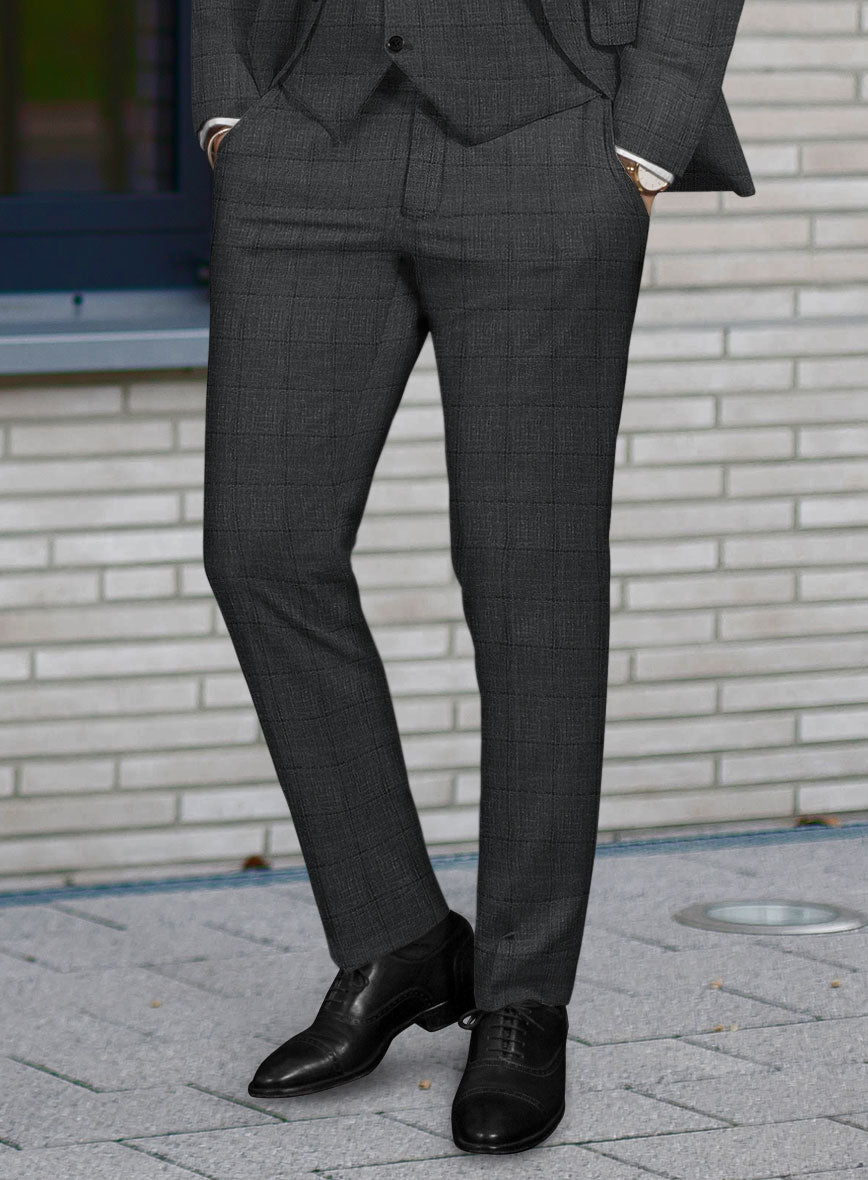 Italian Murano Byunca Dark Gray Wool Suit - StudioSuits