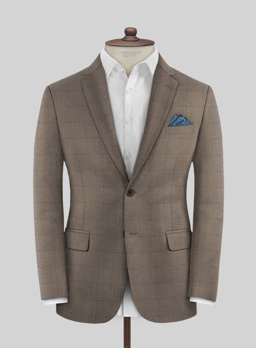 Italian Murano Cedra Brown Wool Linen Silk Jacket - StudioSuits