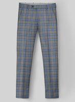 Italian Murano Gnatio Blue Gray Wool Linen Pants - StudioSuits