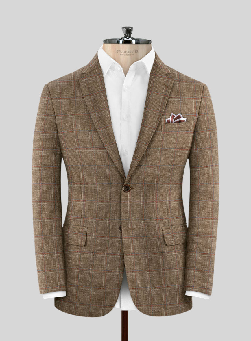 Italian Murano Manole Brown Wool Linen Silk Suit - StudioSuits