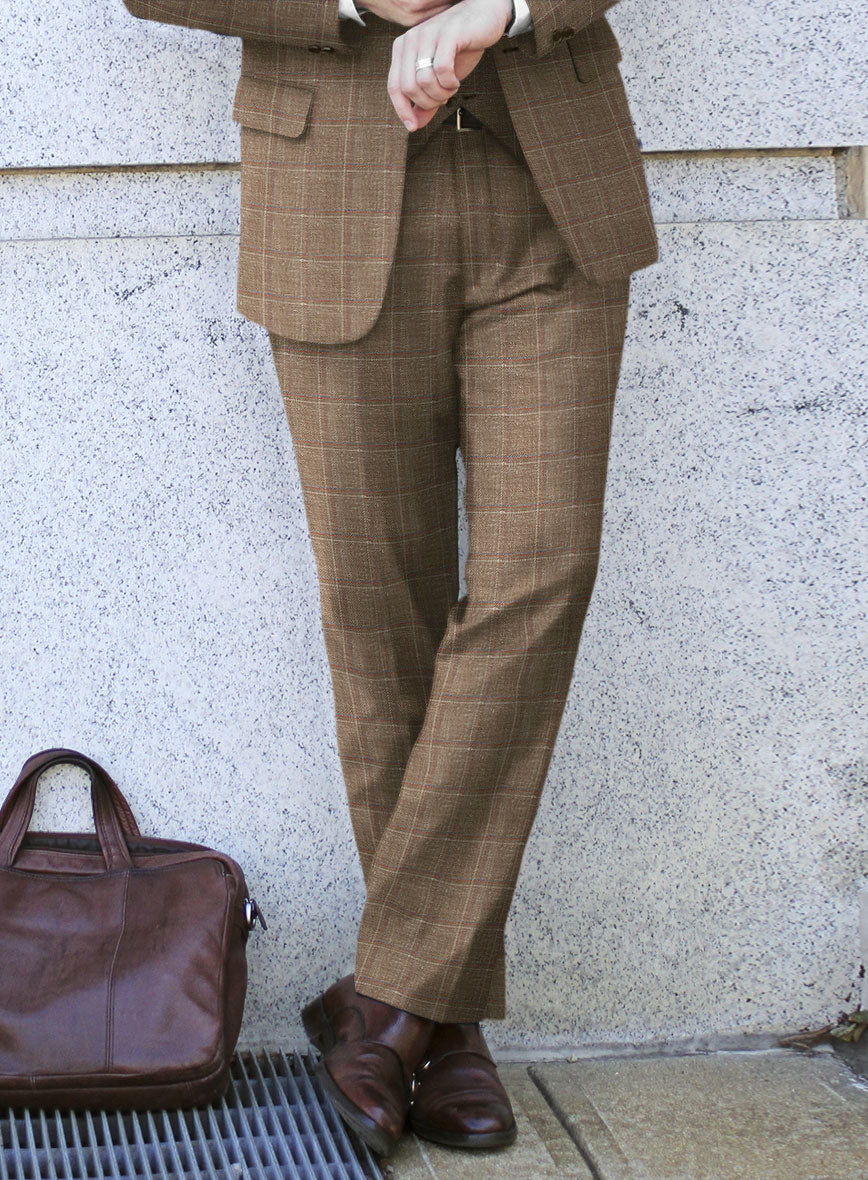 Italian Murano Manole Brown Wool Linen Silk Suit - StudioSuits