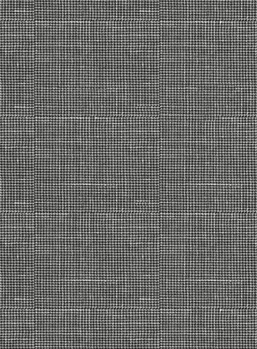 Italian Murano Mini Houndstooth Gray Wool Linen Suit - StudioSuits