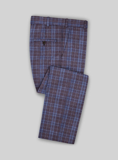 Italian Murano Moque Checks Wool Linen Suit - StudioSuits