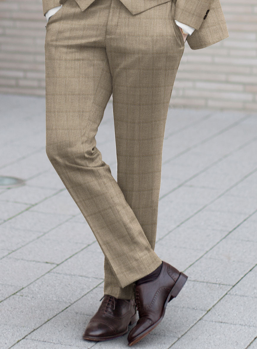 Italian Murano Padro Brown Wool Linen Silk Pants - StudioSuits